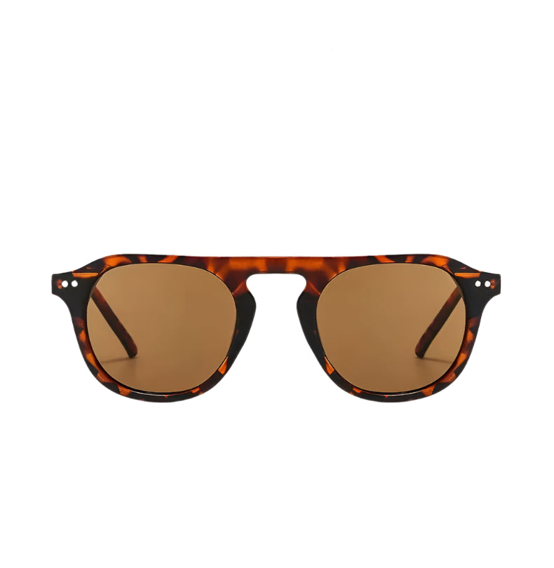 Top view of square sunglasses with sleek design and premium finish by Crown Eyewear