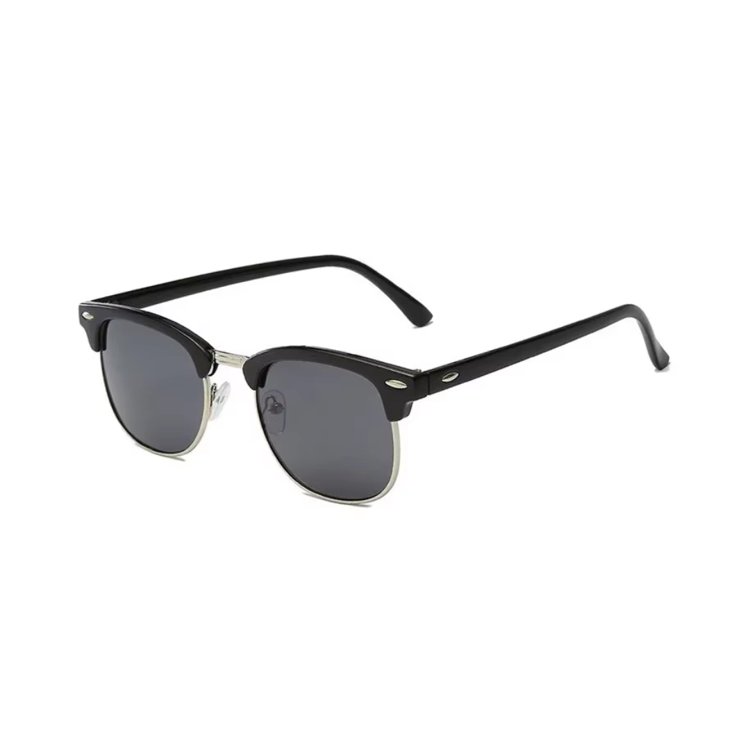 Side view of tinted sunglasses in modern European design by Crown Eyewear