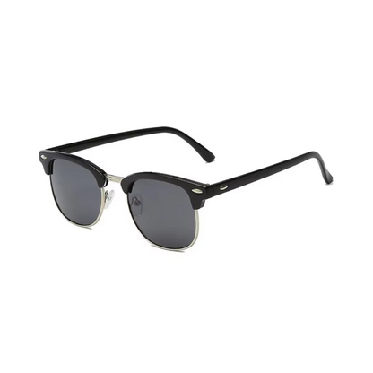 Side view of tinted sunglasses in modern European design by Crown Eyewear