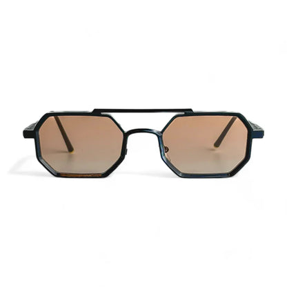 Black square frame sunglasses with UV400 polarized lenses by Crown Eyewear