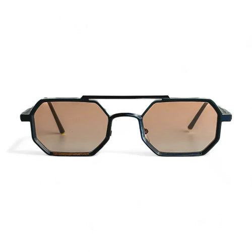 Black square frame sunglasses with UV400 polarized lenses by Crown Eyewear
