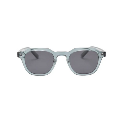 Transparent frame round sunglasses with UV400 protection by Crown Eyewear
