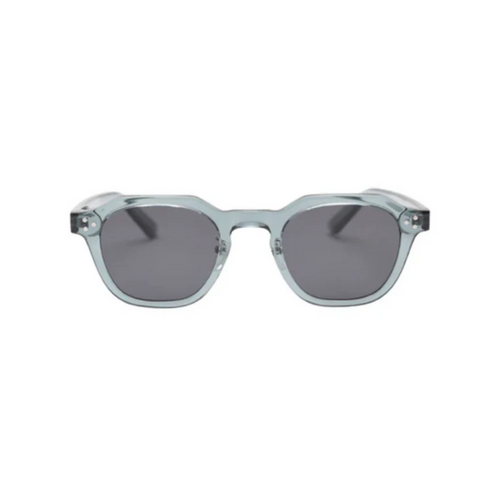 Transparent frame round sunglasses with UV400 protection by Crown Eyewear