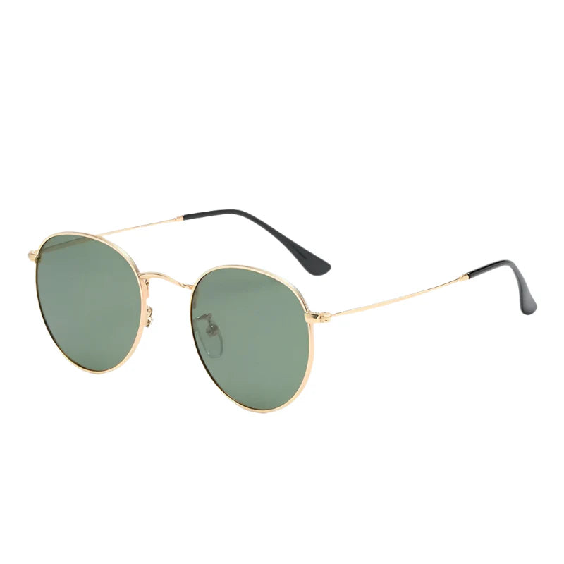 Side view of elegant metal frame sunglasses in European style by Crown Eyewear