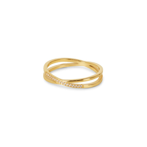 Eyewear Lucia Double Band 18K Gold Plated Ring