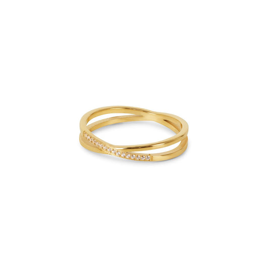 Eyewear Lucia Double Band 18K Gold Plated Ring