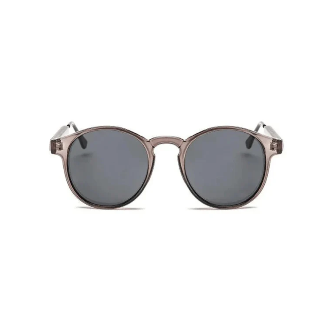 Unisex colored-frame sunglasses worn outdoors in contemporary style by Crown Eyewear