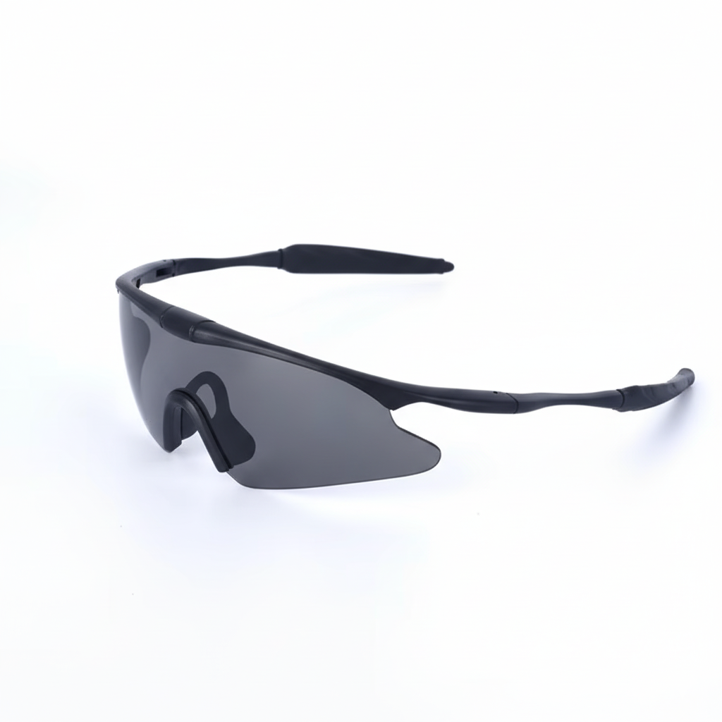 Unisex black square sunglasses worn outdoors in contemporary style by Crown Eyewear