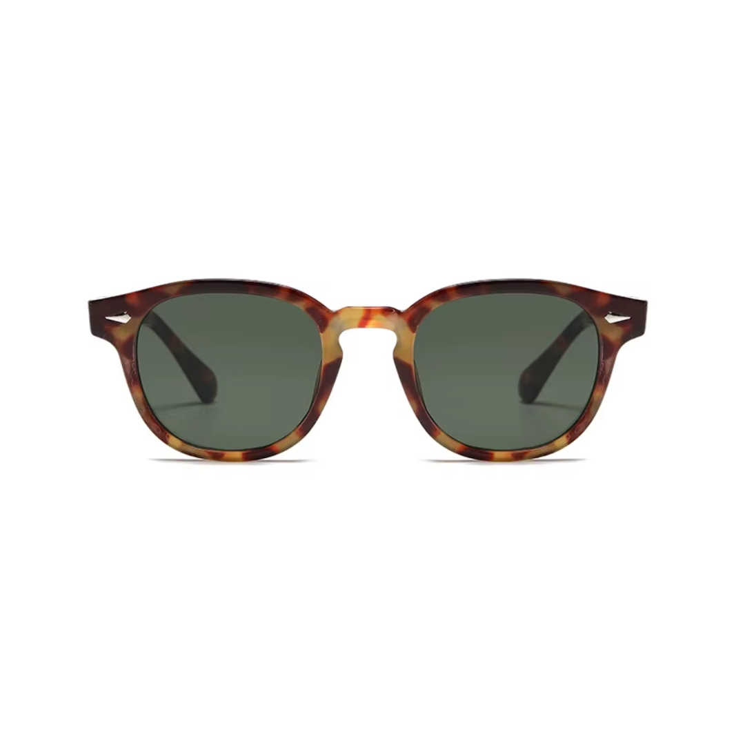 Top view of tinted lenses sunglasses featuring sleek frame by Crown Eyewear