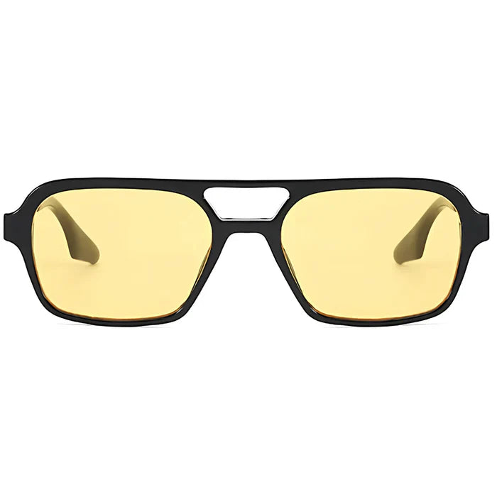 Top view of tinted lenses cat-eye sunglasses in modern European style by Crown Eyewear