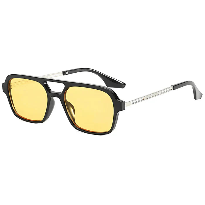 Close-up of UV400 lenses and durable frame detail of Capri sunglasses by Crown Eyewear