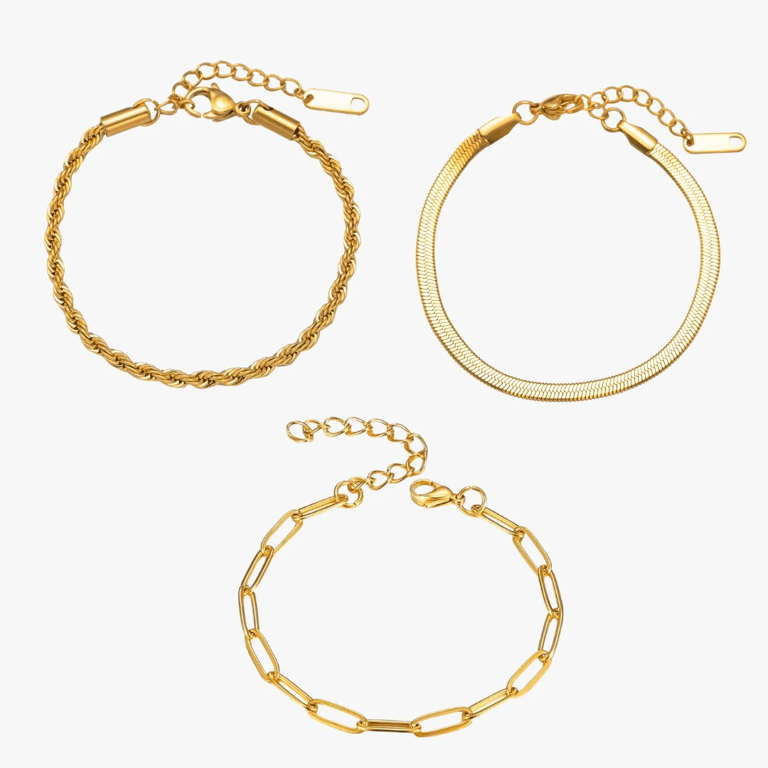 Eyewear Essential Bracelet Set – 18K Gold Plated (3 Pieces)