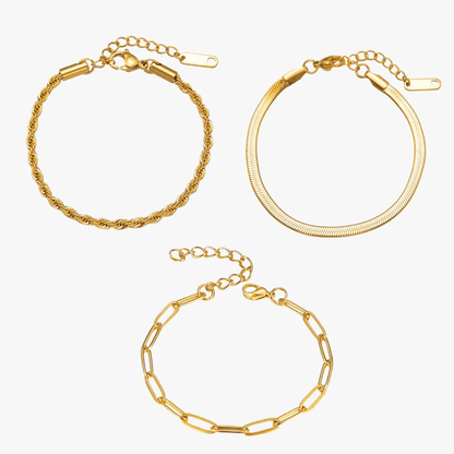 Eyewear Essential Bracelet Set – 18K Gold Plated (3 Pieces)