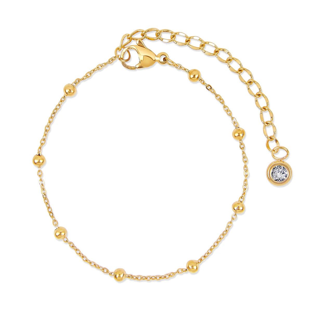 Eyewear Glamour Zirconia Bracelet Set – 18K Gold Plated (5 Pieces)