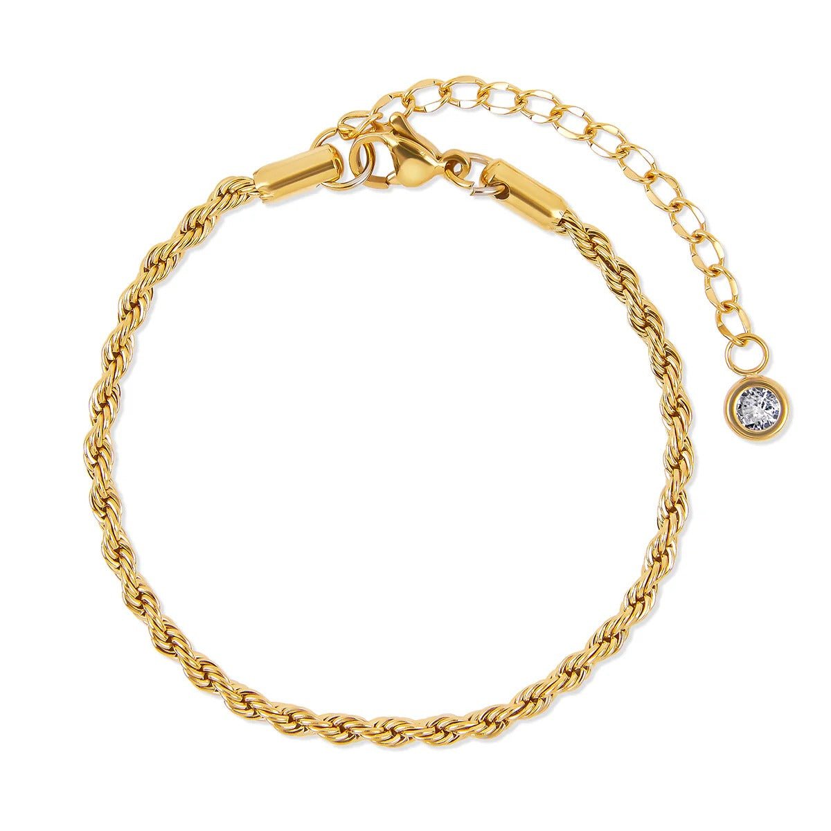 Eyewear Glamour Zirconia Bracelet Set – 18K Gold Plated (5 Pieces)