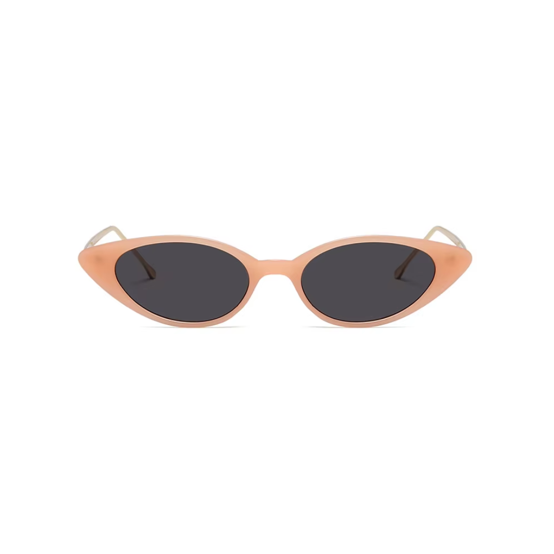 Narrow black frame sunglasses with UV400 lenses by Crown Eyewear
