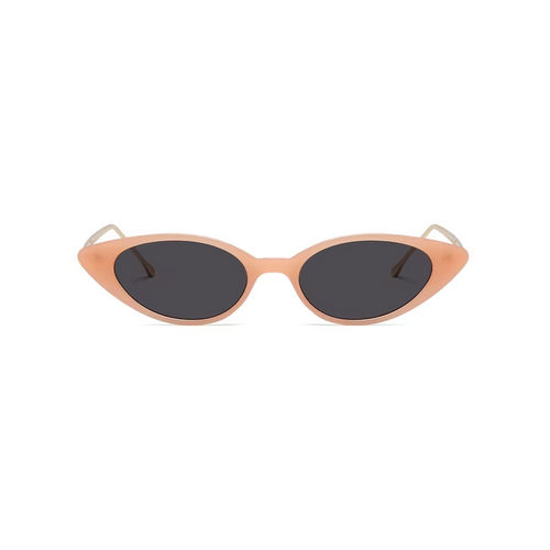Narrow black frame sunglasses with UV400 lenses by Crown Eyewear