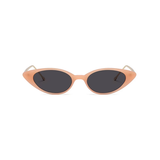 Narrow black frame sunglasses with UV400 lenses by Crown Eyewear