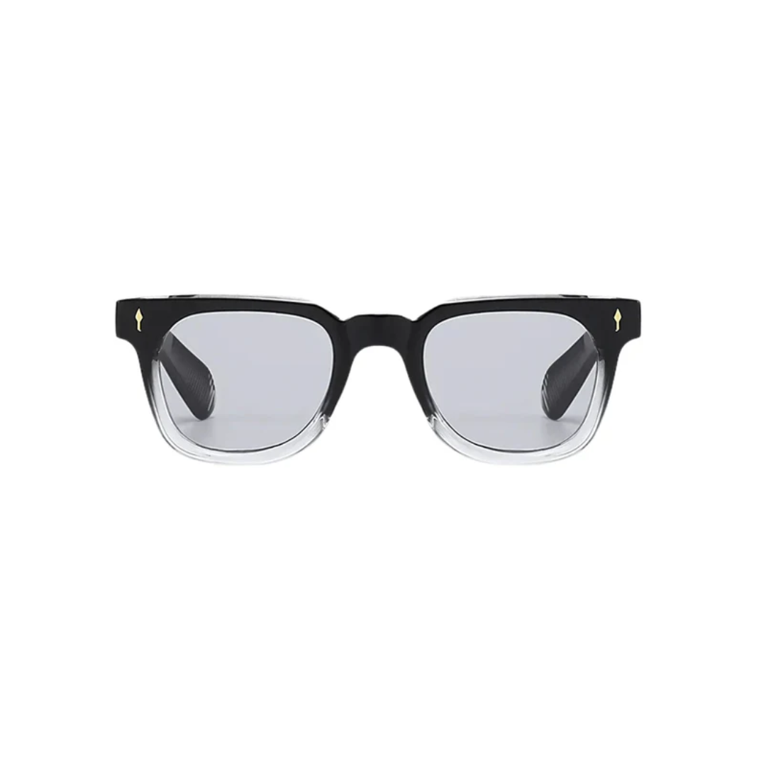 Black round frame sunglasses with UV400 lenses by Crown Eyewear