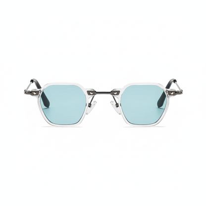 Transparent frame sunglasses with tinted lenses and UV400 protection by Crown Eyewear