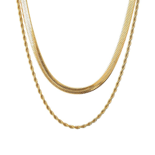 Eyewear Melina Layered Necklace Set – 18K Gold Plated